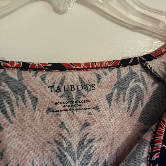 NWT Talbots floral pattern blouse 3/4 sleeve - Picture 3 of 10